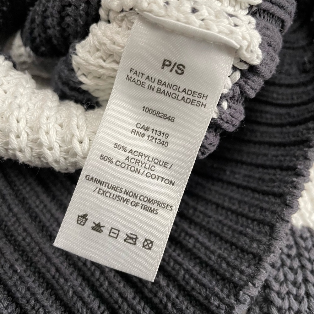 Dynamite Blue & White Striped Knit 1/4 Zip Sweater Women’s Small - Picture 11 of 11